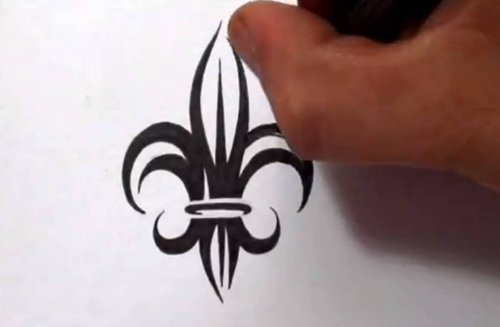 Tribal Fleur De Lis Tattoo Sketch